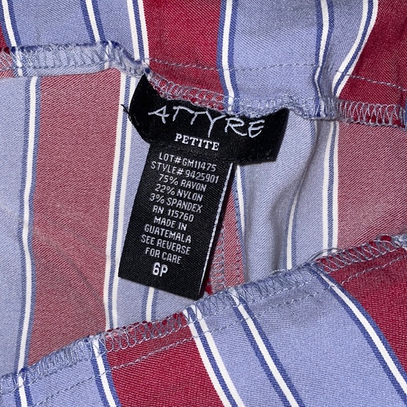 Attyre | Petite | Stripped Pants | Rayon/Nylon/Spandex | Size 6P - Picture 3 of 3